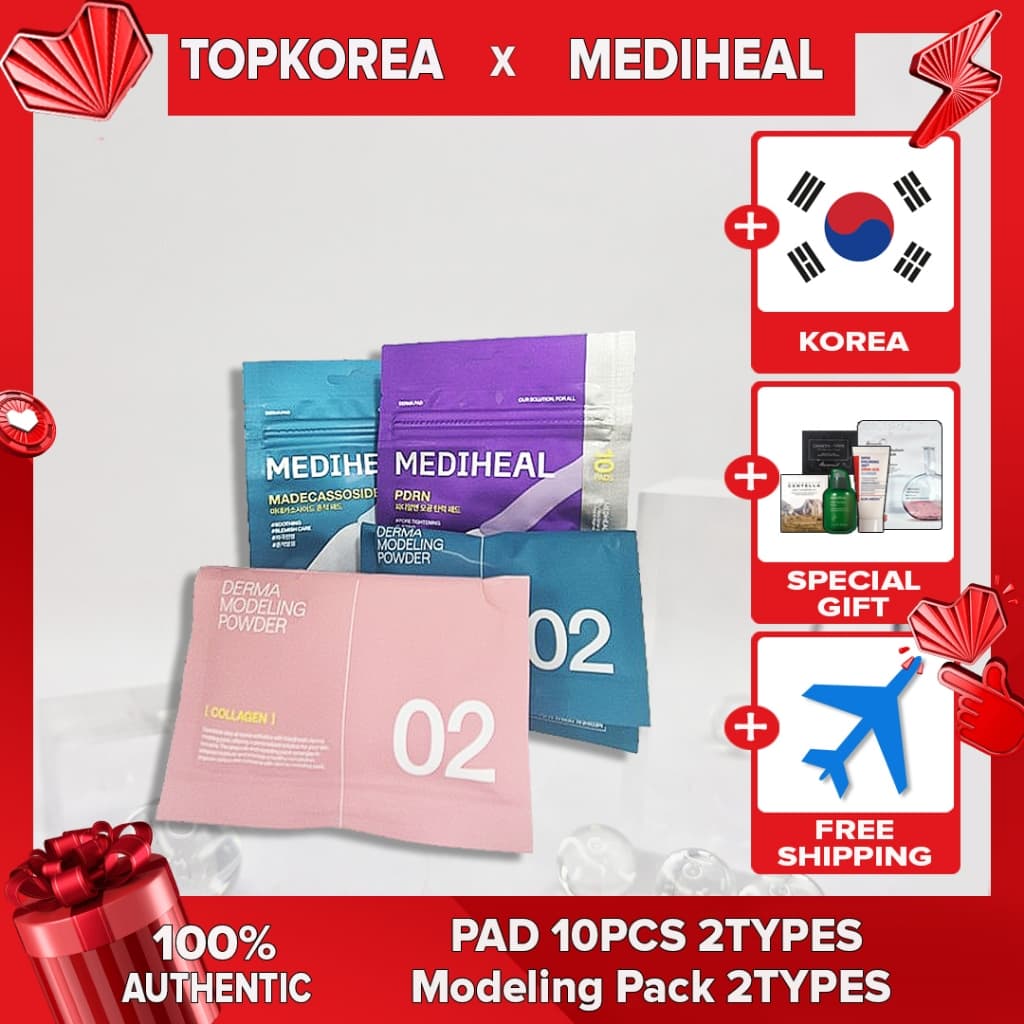 Mediheal " Pad 10PCS 2TYPES Almofada De Elevação PDRN Ou Madecassoside Blemish// Pacote De Modelagem Colágeno TOPKOREA Envio Da Coreia