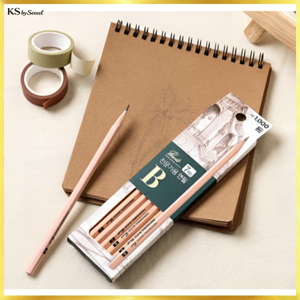 [Daiso Korea] Conjunto De Lápis De Desenho De Madeira 7 Peças Arte