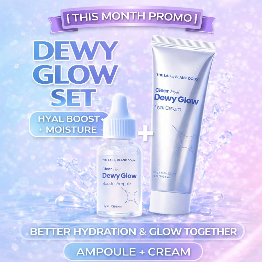 Conjunto THE LAB Por BLANC DOUX Dewy Glow | Ampola Hyal Booster 30ml + Creme Brilho Orvalho 50ml Hidratante De Cuidados