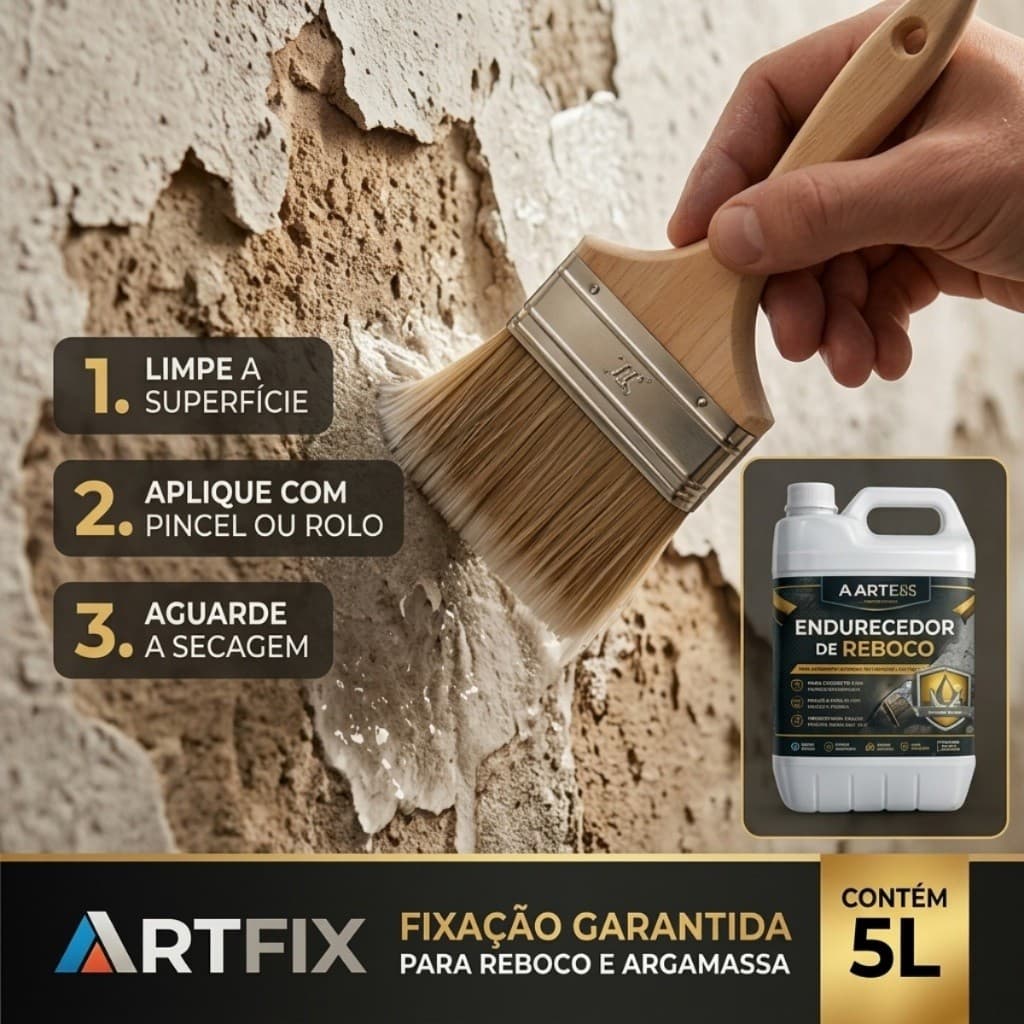 Endurecedor Profissional De Reboco Artfix 5 Litros Para Fortalecer Reboco Frágil E Arenoso