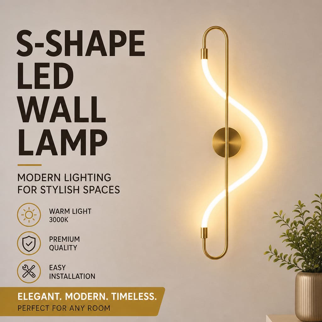 Lâmpada De Parede LED Em Forma De S, Moderna, Nota Musical, Arandela, Tricolor, Regulável, Iluminação Decorativa D