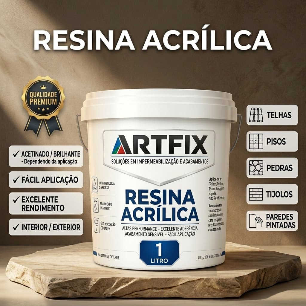 QUEIMA DE ESTOQUE - Resina Acrílica Kit 1kg 3kg 2 ou 3 Unid Impermeabilizante Pedra Fachada Incolor