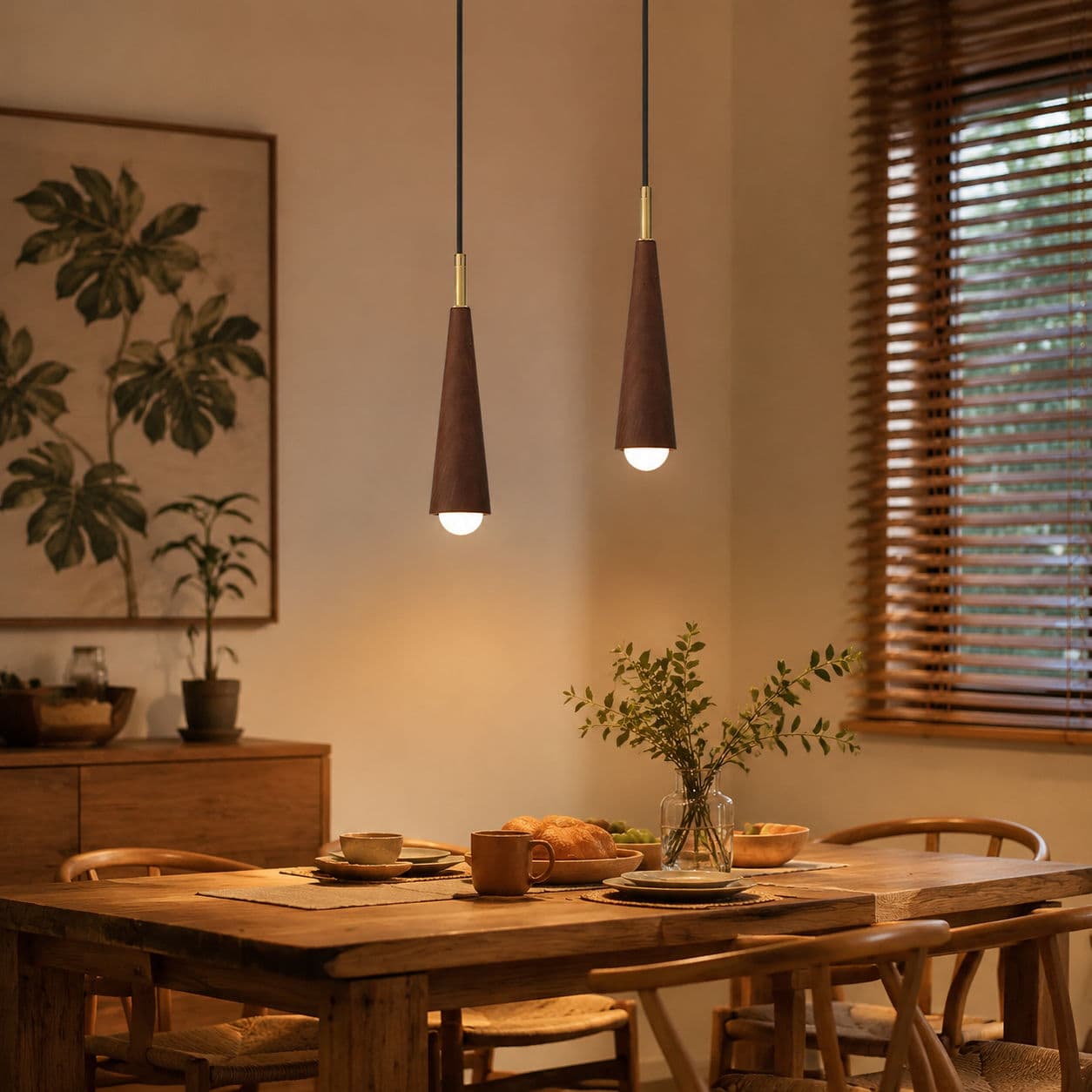 Lustres De Madeira De Estilo Medieval , Luz De Teto Pendente De Barra LED Retrô , Lâmpada Suspensa Decorativa Para Sala