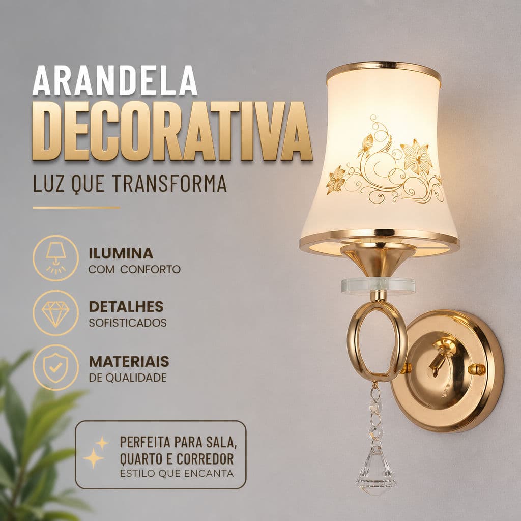 Arandela De Parede Douradas Para Decoração Interna, Luminária De Parede Lâmpada Vintage Montada Na Quarto, Escada, Sala