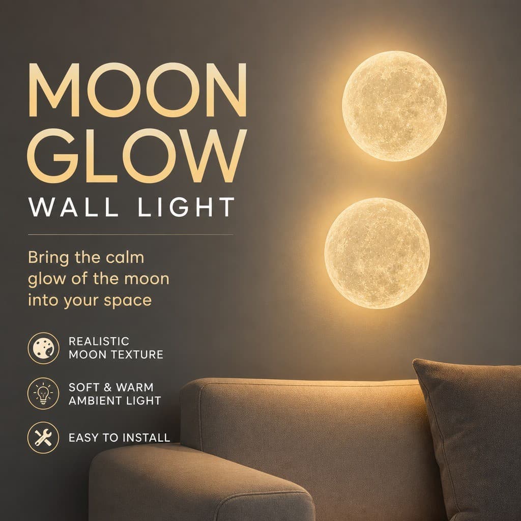 CZHLIFE Arandela De Parede Lua Luminária De Parede Estética Impressa Em 3d Corredor, Hotel, Quarto Lampu Dinding