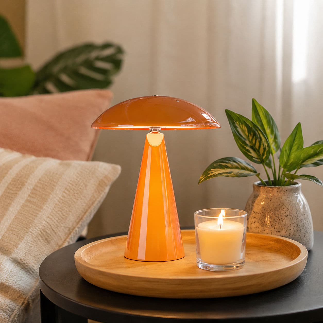 Mushroom Luminária De Mesa Recarregável Controle Toque Moderno Quarto Luminária De Leitura Estudo Abajur De Cabeceira