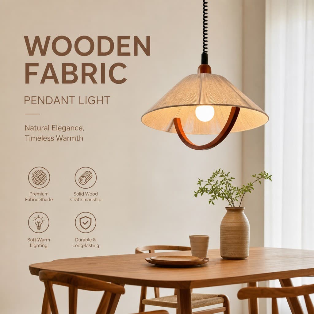Luz Pendente De Tecido Retrô CZHLIFE , Lustres De Teto Para Sala De Jantar Estilo Wabi-Sabi Japonês , Lâmpada Suspensa D