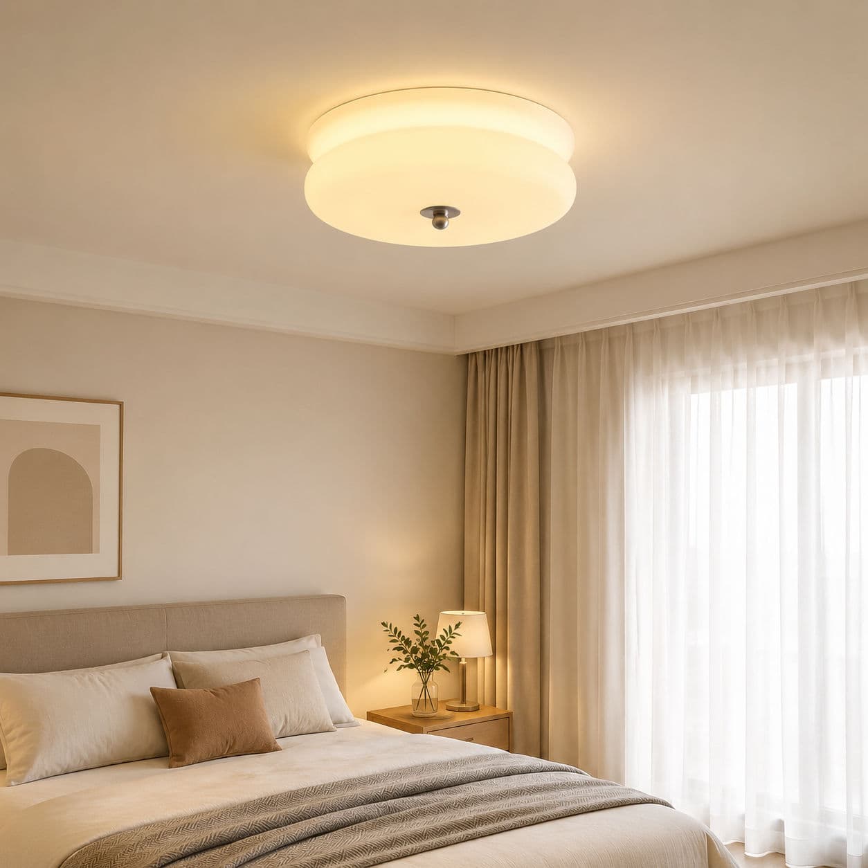 Plafon De Teto LED Moderno Vidro Creme Design Bauhaus Luminária De Teto Ajustável Para Quarto Sala Estar