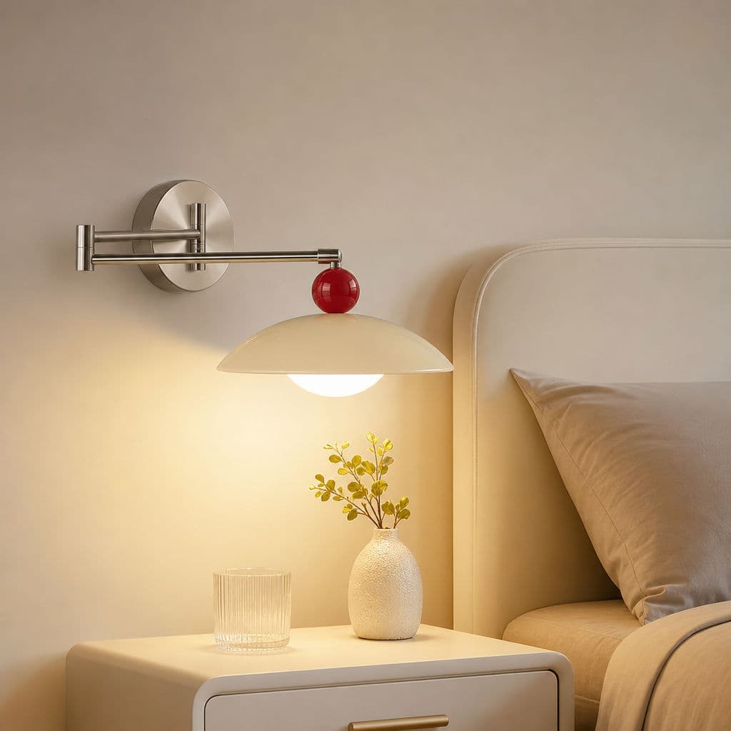 Candeeiro De Parede Dobrável Ajustável Vintage Bauhaus Tricolor LED Arandela Para Quarto E Sala De Estar