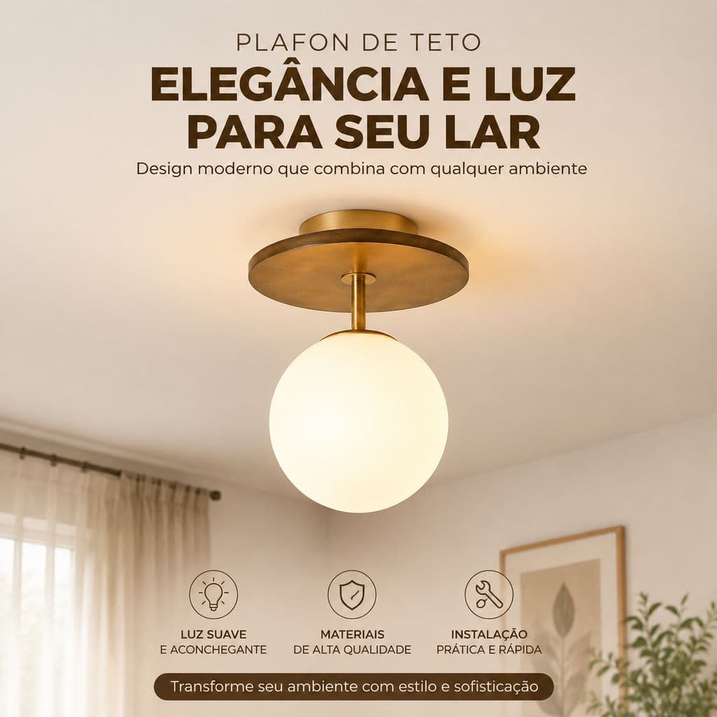 Luz De Teto Vintage Moderna, Suave, Quente, Difusa, 20cm, Bola Acrílica, Base De Nogueira Para Sala De Estar, Qua