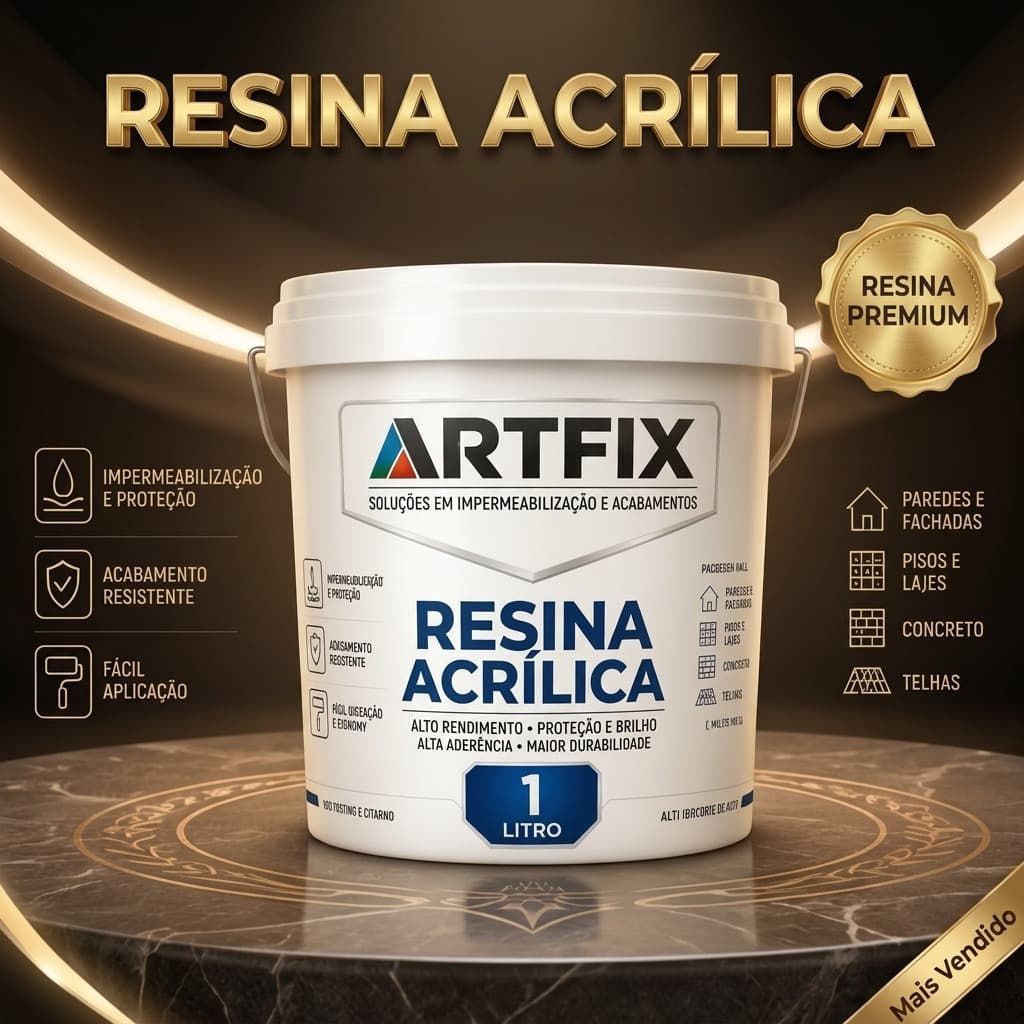 Resina Acrílica Kit 1kg e 3kg 2 ou 3 Unid Impermeabilizante Realça Cor Para Piso Pedra Muro Fachada
