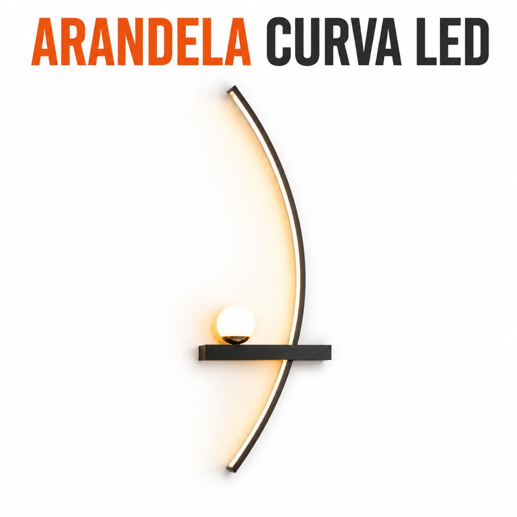 Arandela Curva LED Luz De Parede Decorativa Moderna Iluminação Para Quarto Sala Corredor