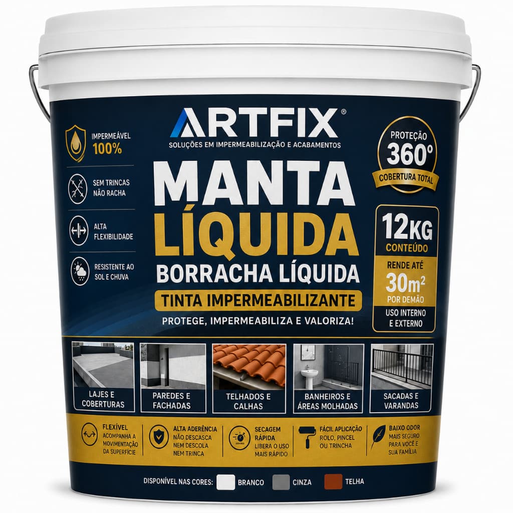 Manta Líquida Artfix 12kg Para Impermeabilização Flexível de Lajes