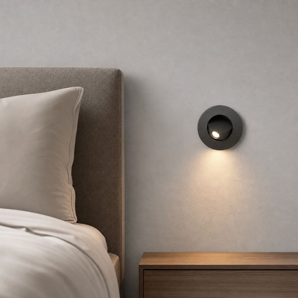 360 ° Candeeiro De Parede LED Giratório 3W Arandela Embutida Ajustável De Alumínio Para Escadas Do Quarto