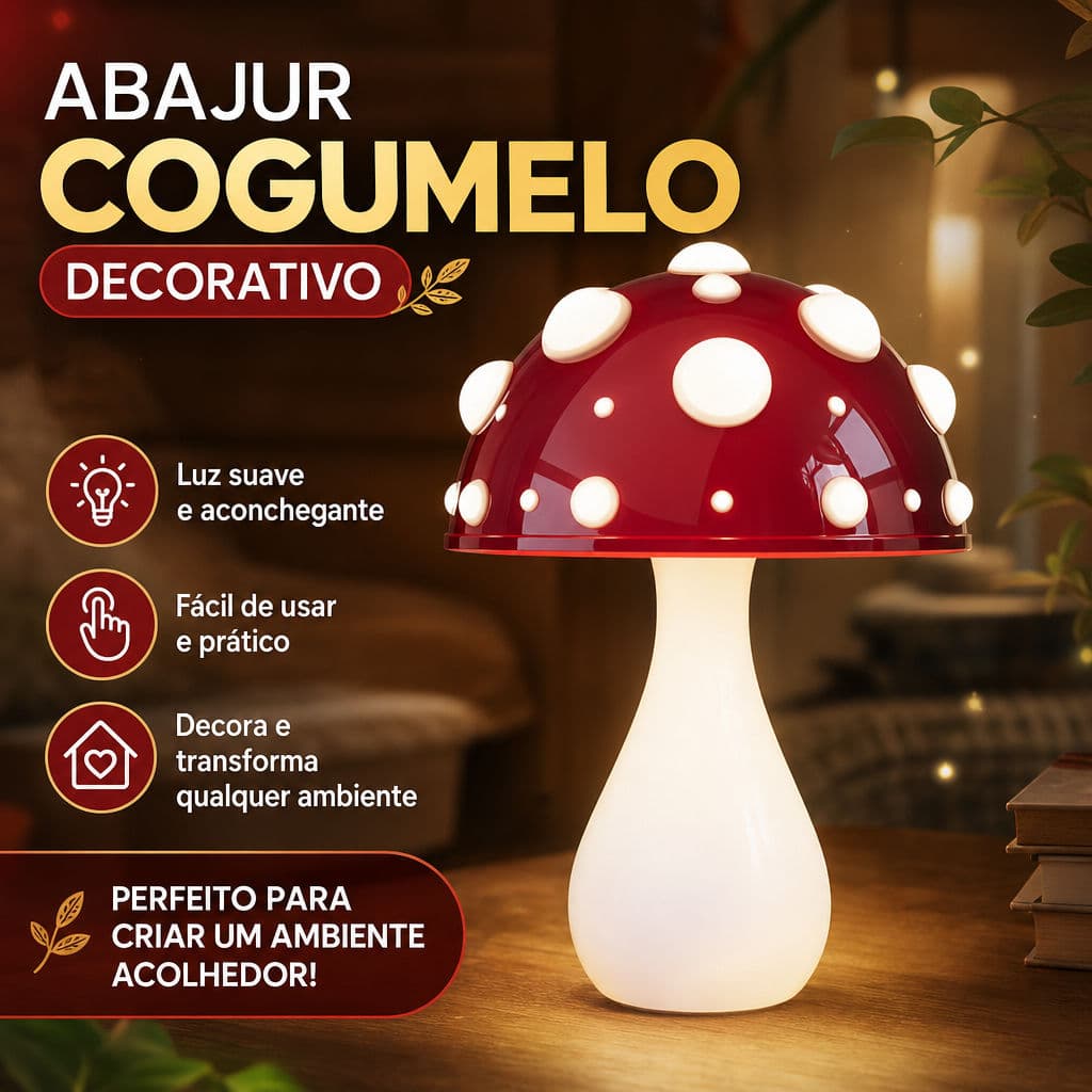 Candeeiro De Mesa Decorativo Cogumelo 3 Cores Regulável Proteção Para Os Olhos Quarto Escritório Sala De Estar