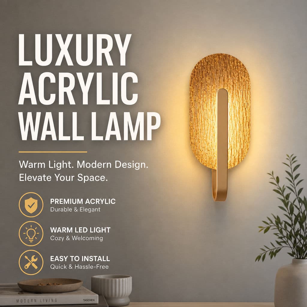 Luxo Moderno LED Lâmpada De Parede Quente Acrílico Sombra 5w Luz Ouro Branco Para Quarto Sala Estar Corredor Decoração