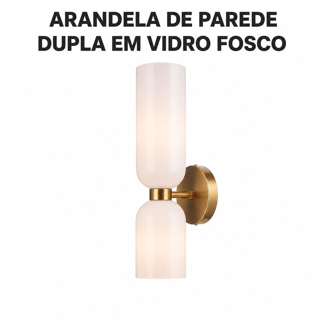 Arandela De Parede Dupla Vidro Fosco Design Moderno Iluminador De Parede Para Sala Quarto Corredor