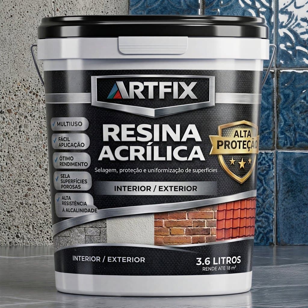 Resina Acrílica 3.6l Impermeabilizante Para Telha Piso Pedra Concreto Muro Parede Área Externa Obra