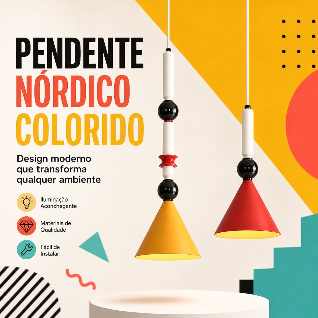Luz Pendente Colorida Estilo Memphis , Arte Moderna , Decorativa , Para Quarto , Infantil , Sala De Jantar