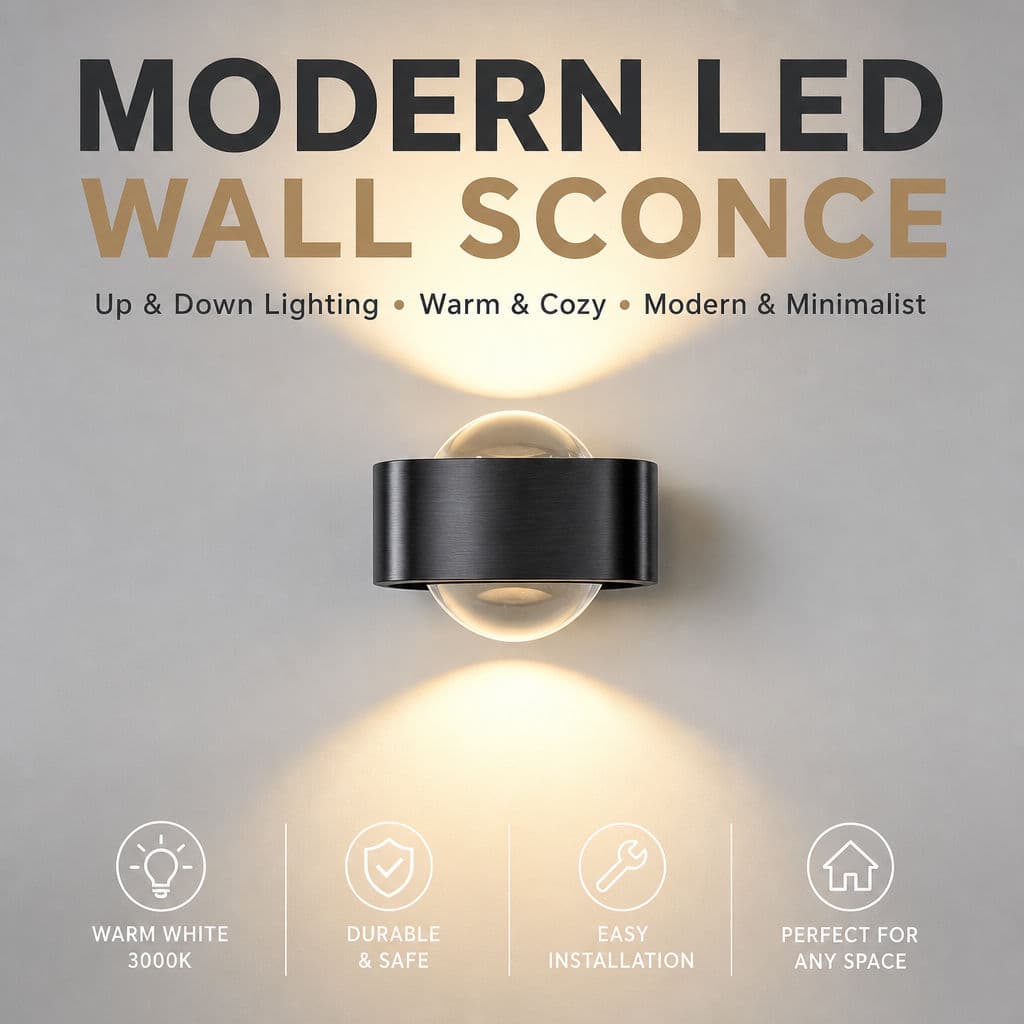 Arandela De Parede LED Moderna Para Cima E Baixo Iluminação Tricolor Regulável Lâmpada De Vidro De Ferro Quarto Corredor