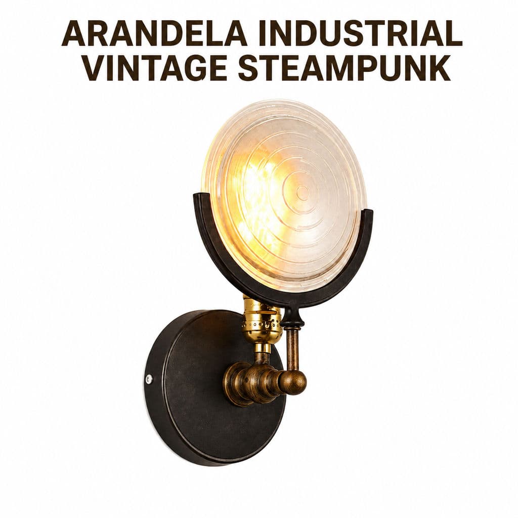 Arandela De Parede Industrial Vintage Steampunk Aplique De Parede De Ferro E Vidro Para Decoração De Quarto