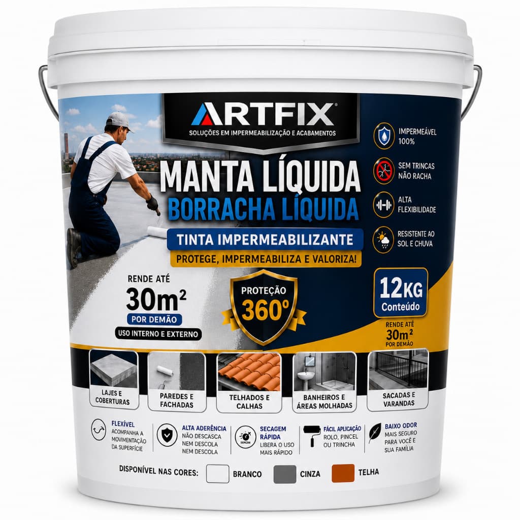 Manta Líquida Artfix 12kg Flexível Impermeabilizante Base Água