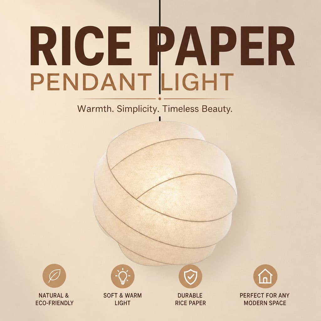 Luz Pendente De Papel De Arroz Ecológica Macia Quente Bege 45cm 65cm Para Decoração De Casa