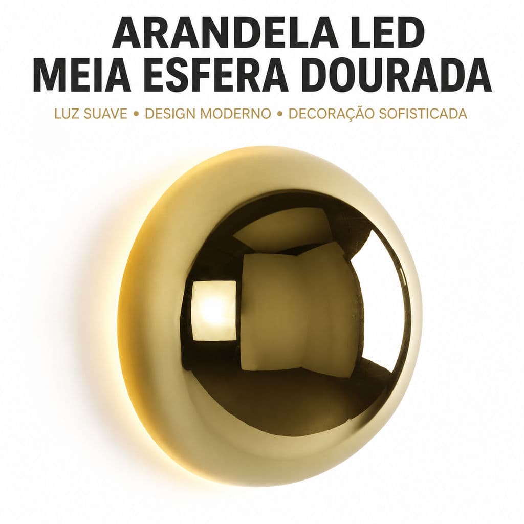 Arandela LED Meia Esfera Design Moderno Lâmpada De Parede Decorativa Para Sala Quarto Corredor