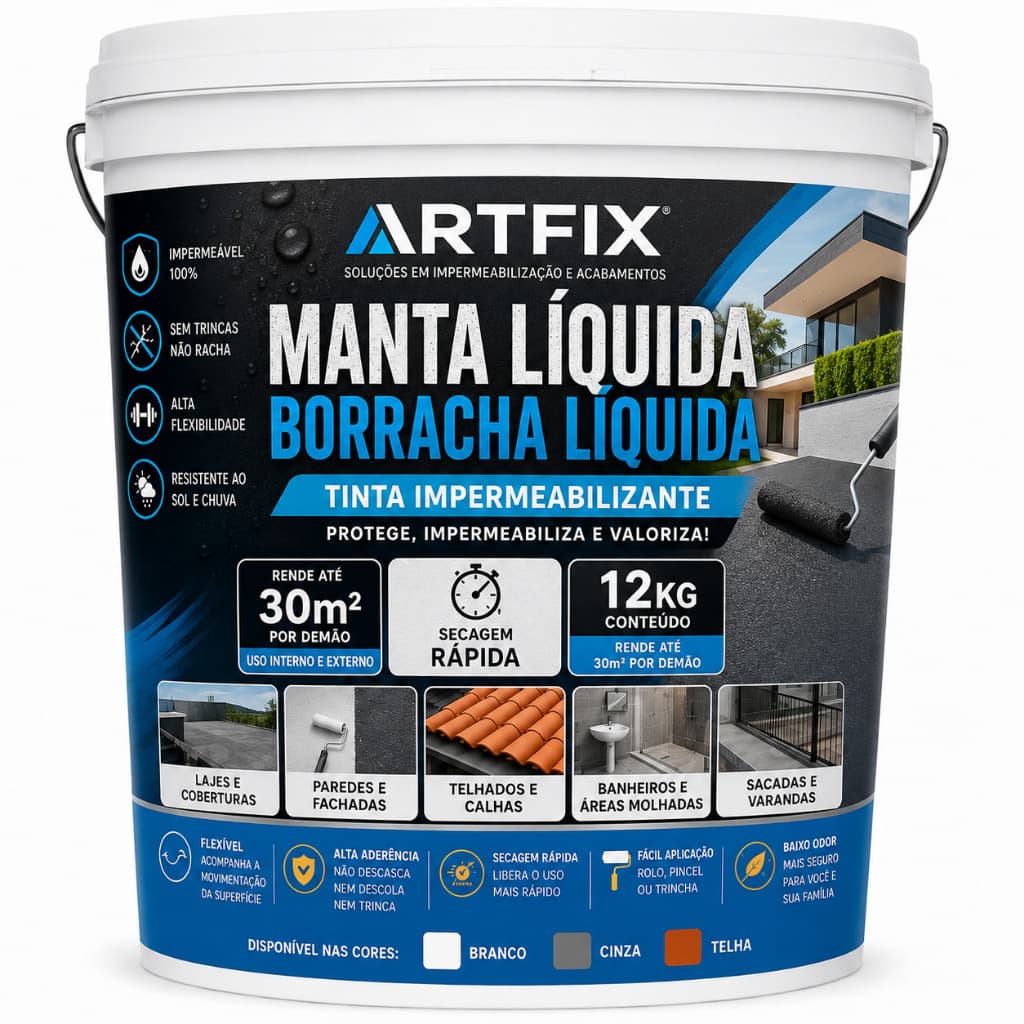 Manta Líquida Impermeabilizante Artfix 12kg Para Telhados