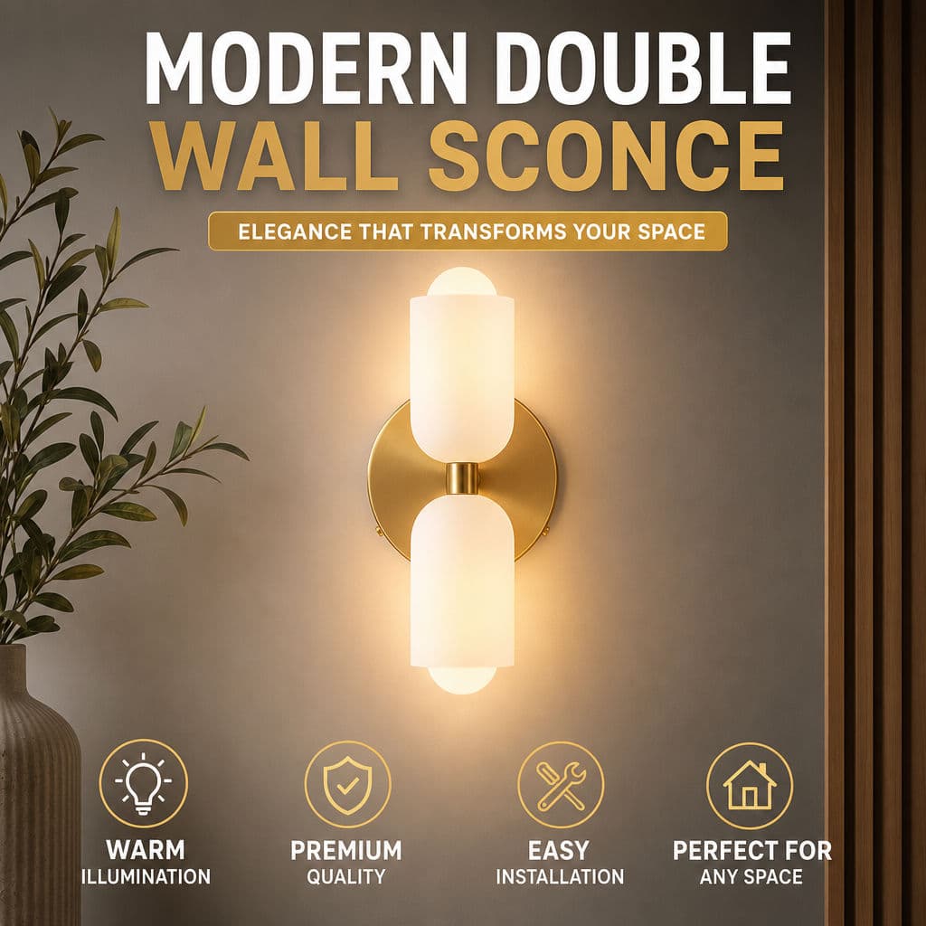Arandela De Parede De Vidro Duplo Moderna , Luz Nórdica Macaron Para Quarto , Sala De Estar , Corredor