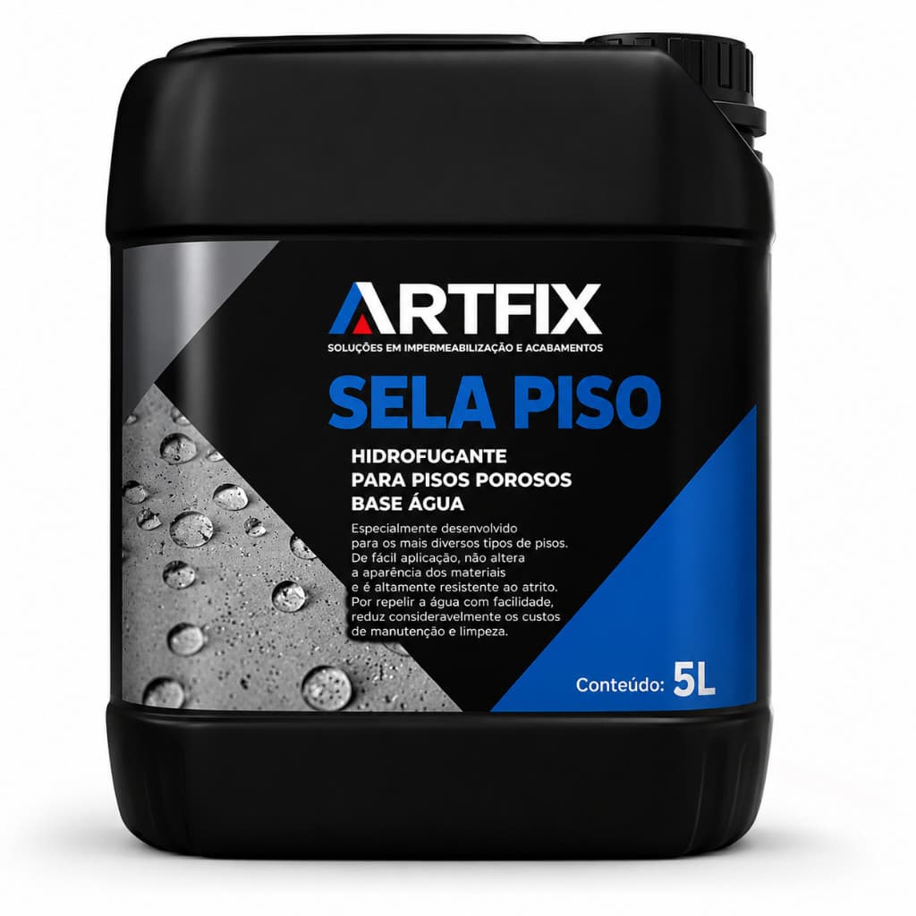 Impermeabilizante Hidrofugante Sela Piso Artfix Cimentício 5l Incolor / Transparente Para Parede e Fachada (transparente