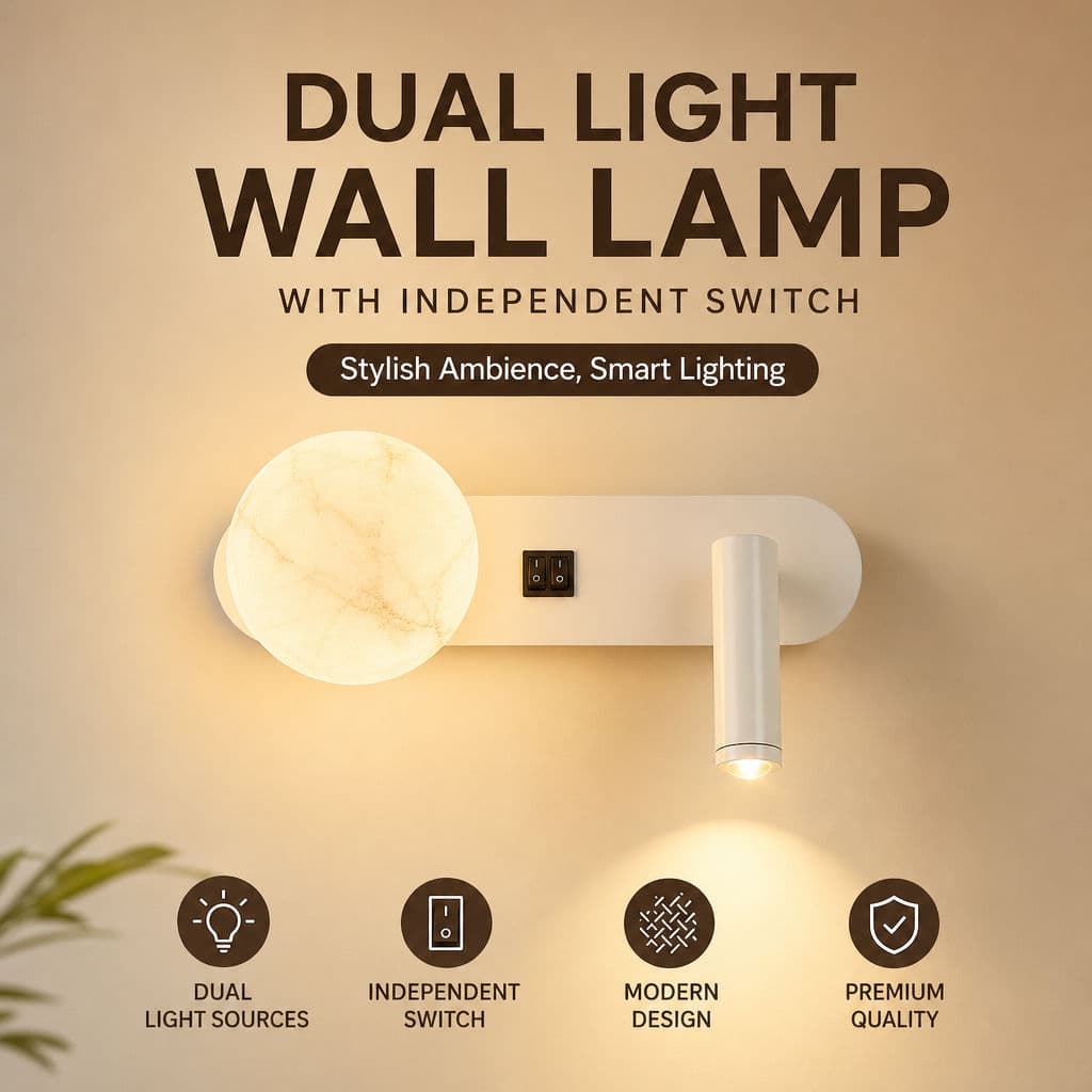 Lâmpada De Parede LED Dupla Com Interruptor Independente Luz Interna Decorativa Moderna Para Escada De Corredor De Quart