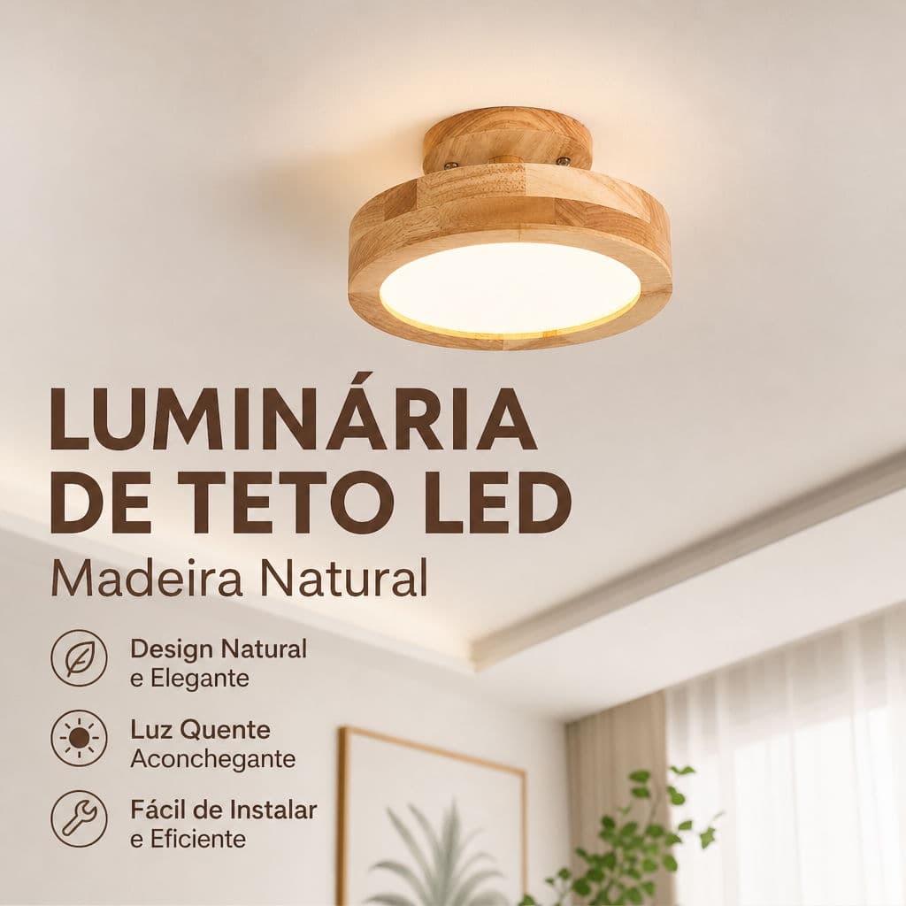 Luminária De Teto LED Plafon Madeira Natural Nórdica Decoração Lâmpada De Teto Para Corredor Entrada Quarto Varanda
