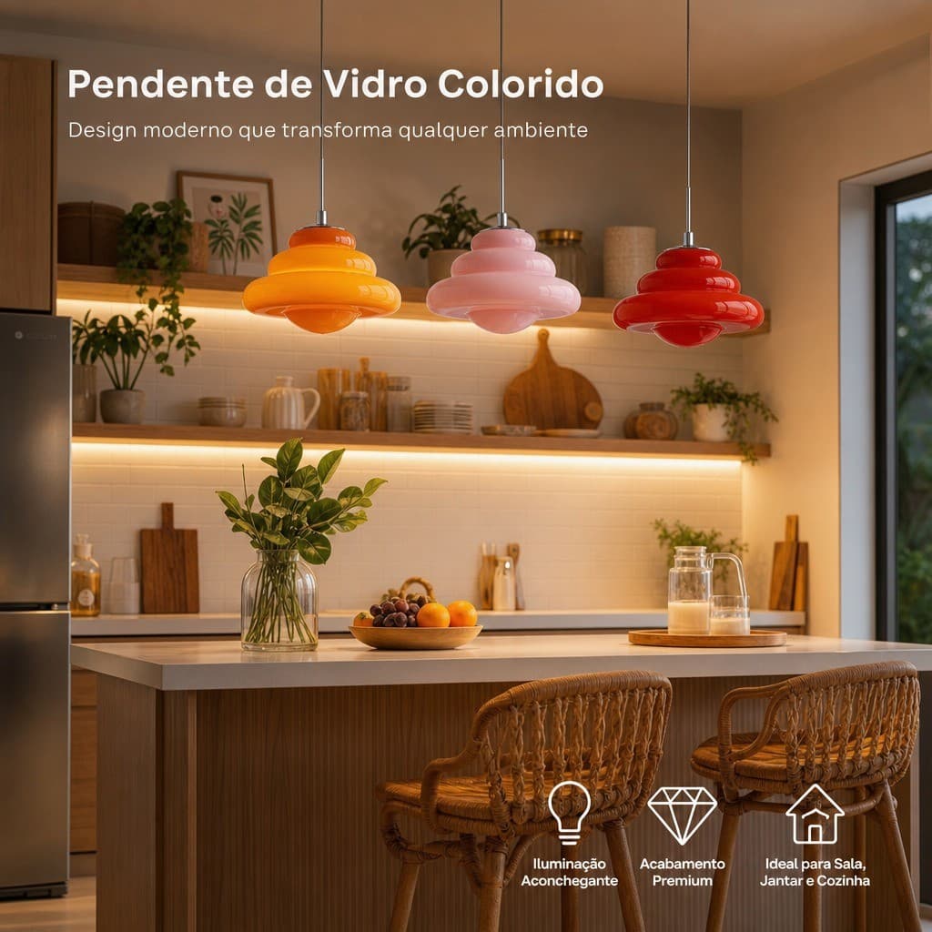 Nordic Colorido Vidro Pingente Luz Personalidade Quarto Lustre De Cabeceira Adequado Para Sala Jantar Cozinha Ilha Café
