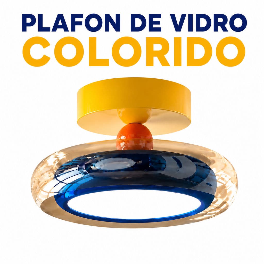 Plafon De Teto LED De Vidro Colorido Design Memphis Luminária De Teto Para Corredor Entrada Varanda
