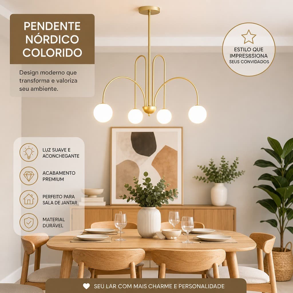 Lustre De Teto Nórdico Moderno 220V Bola De Vidro Minimalista Para Sala Quarto E Jantar