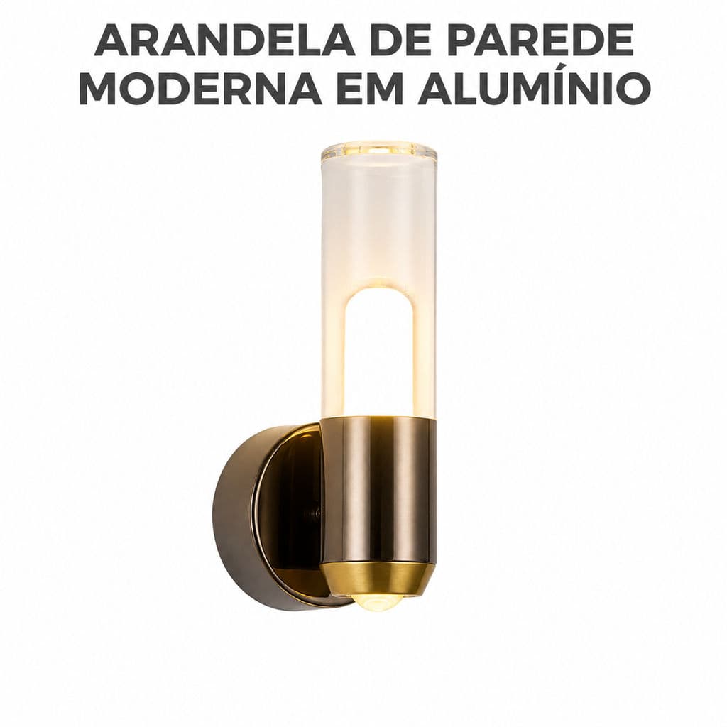 Arandela De Parede Moderna Corpo De Alumínio Luminária De Parede Acrílica Tricolor Ajustável Para Decoração