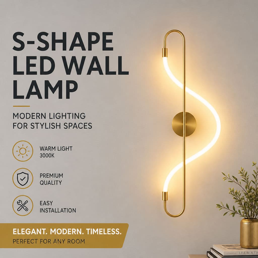 Lâmpada De Parede LED Em Forma De S Moderna Nota Musical Arandela Iluminação Decorativa Para Quarto Sala De Estar Corred