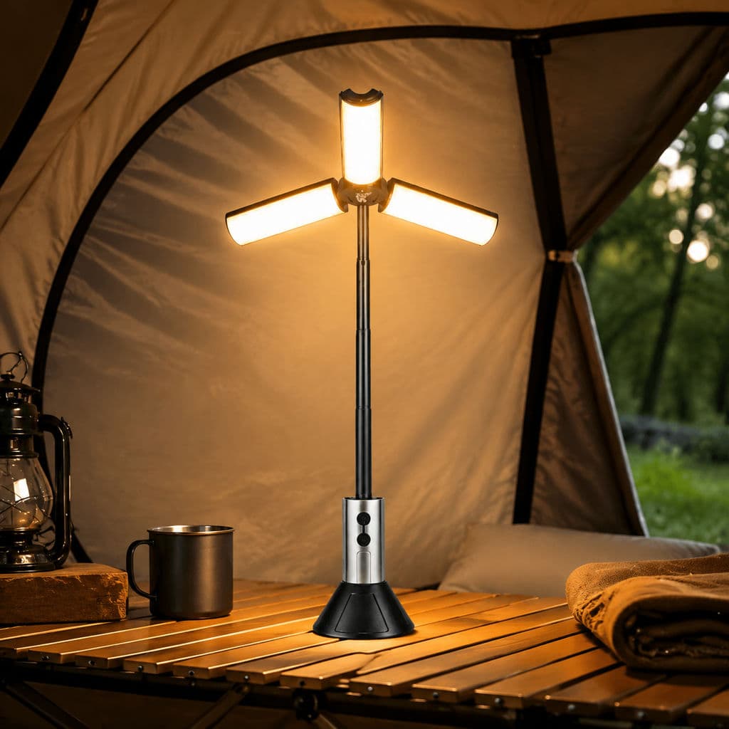 Lanterna De Acampamento LED Recarregável Portátil Dobrável Lanterna Multifuncional Para Camping Piquenique Ao Ar Livre