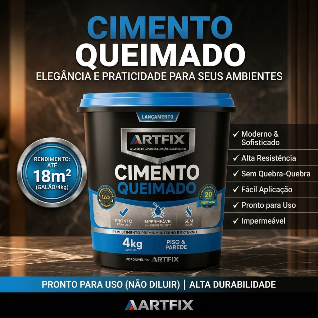 QUEIMA DE ESTOQUE - Kit Revestimento 4KG Cimento Queimado com Excelente Acabamento