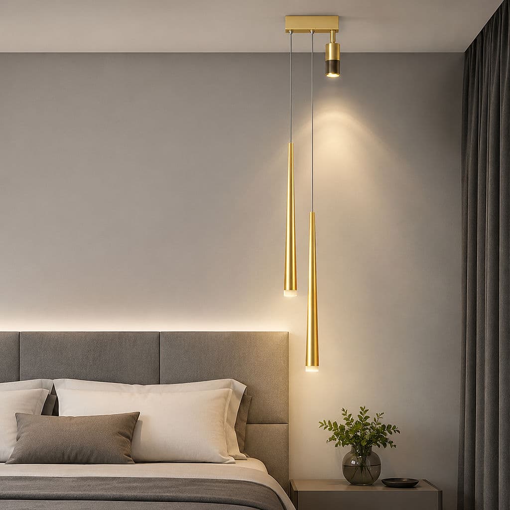 Lustre Suspenso Moderno Led Com Holofote Ajustável Lâmpada Pendente Decorativa Para Quarto E Sala
