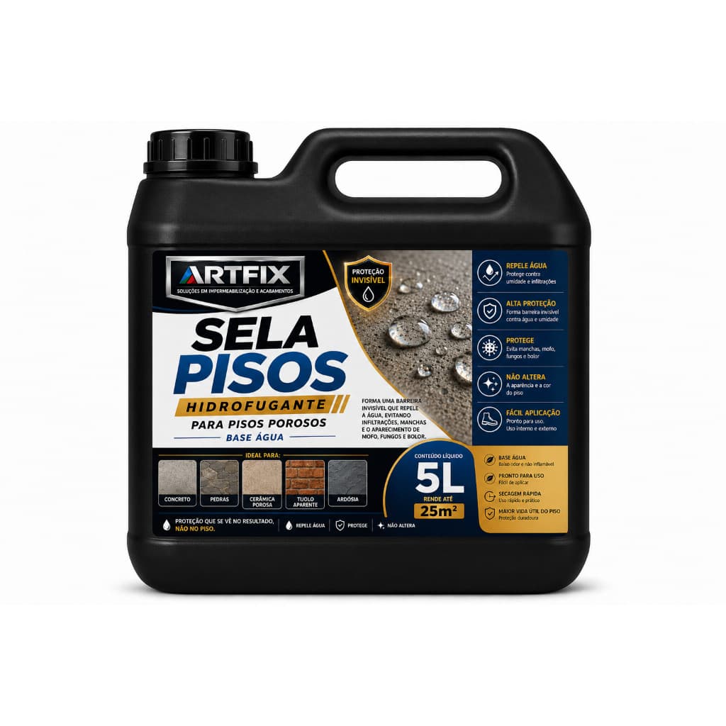 Selador Impermeabilizante Sela Piso Artfix 5l Incolor / Transparente Para Parede Externa Sem Alteração De Aparência