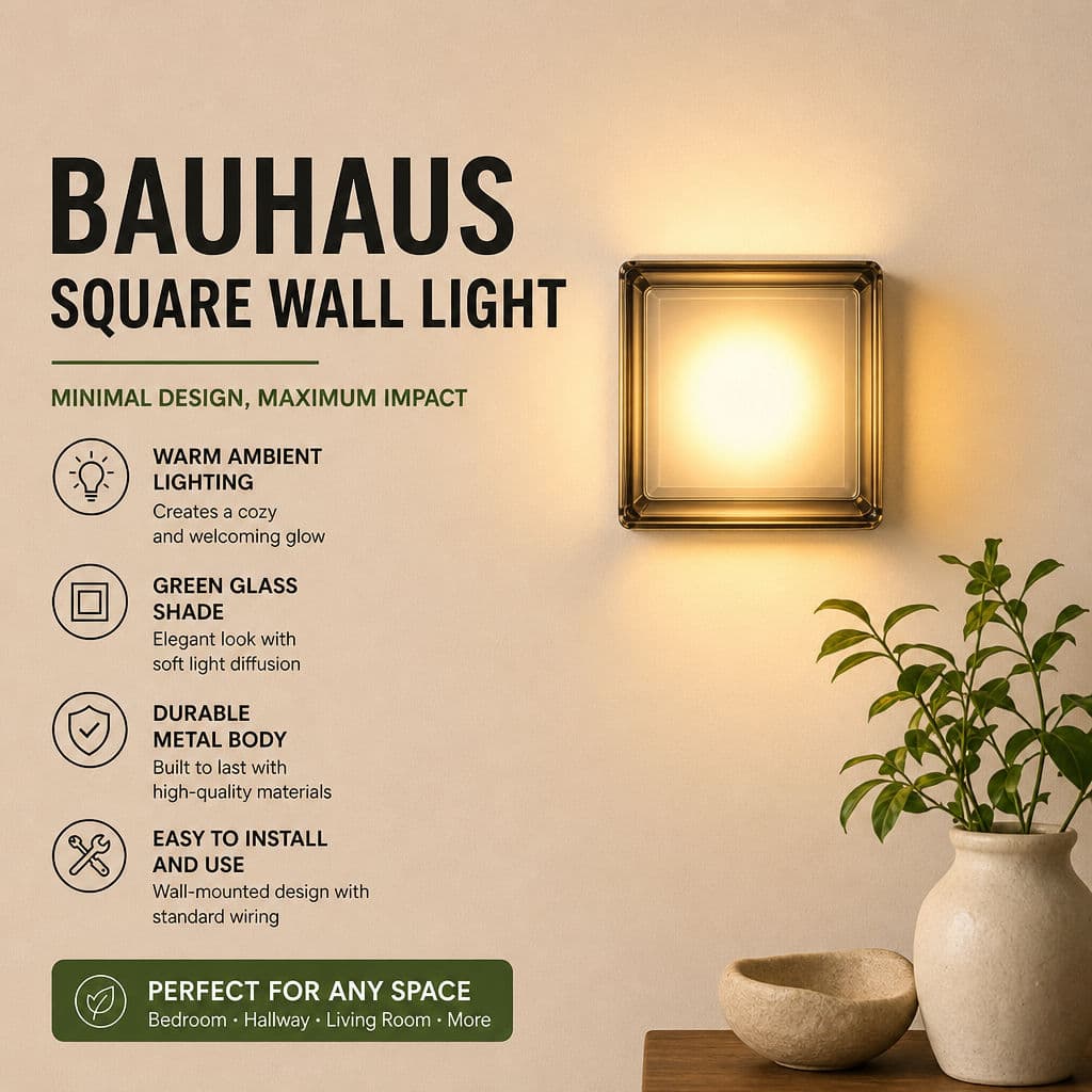 Bauhaus Lâmpada De Parede Quadrada Moderna E Minimalista 13cm À Prova De13cm 7.8cm Para Quarto Corredor Sala De Estar