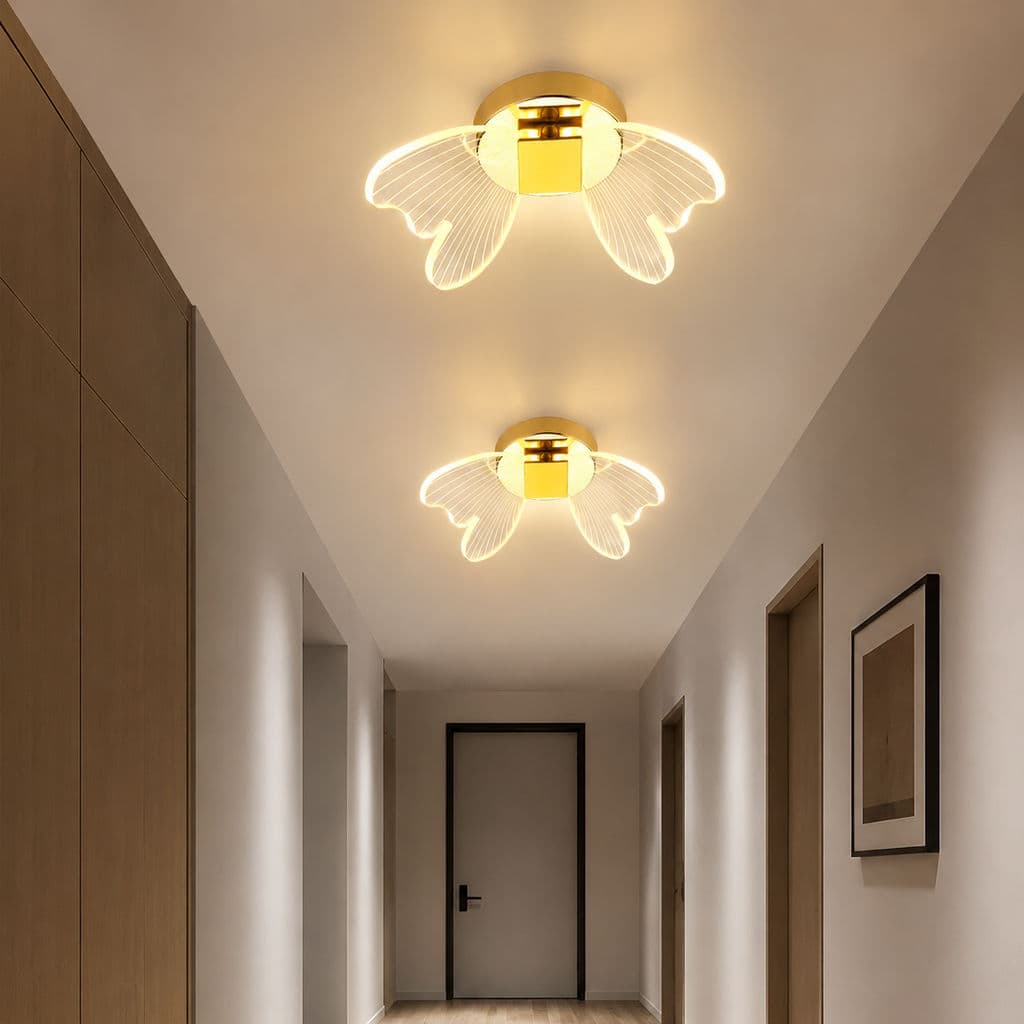 Lâmpada De Teto LED Forma Borboleta Design Moderno Acrílico Luminária De Teto Decorativa Para Corredor Entrada