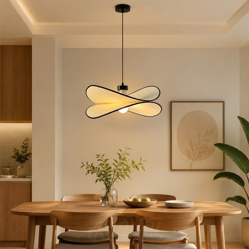 Lustre Sala Jantar Estilo Wabi-Sabi Luminaria Pendente Teto Artesanato Feito À Mão Pendente Ilha Tecido Lampu Gantung