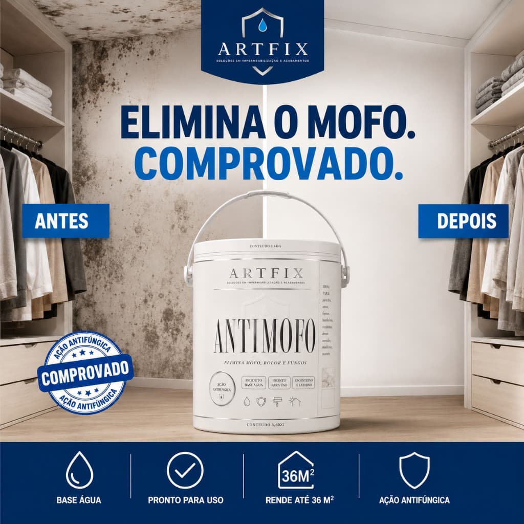 Verniz Artfix Antimofo 3,6kg Ideal Para Paredes Com Mofo