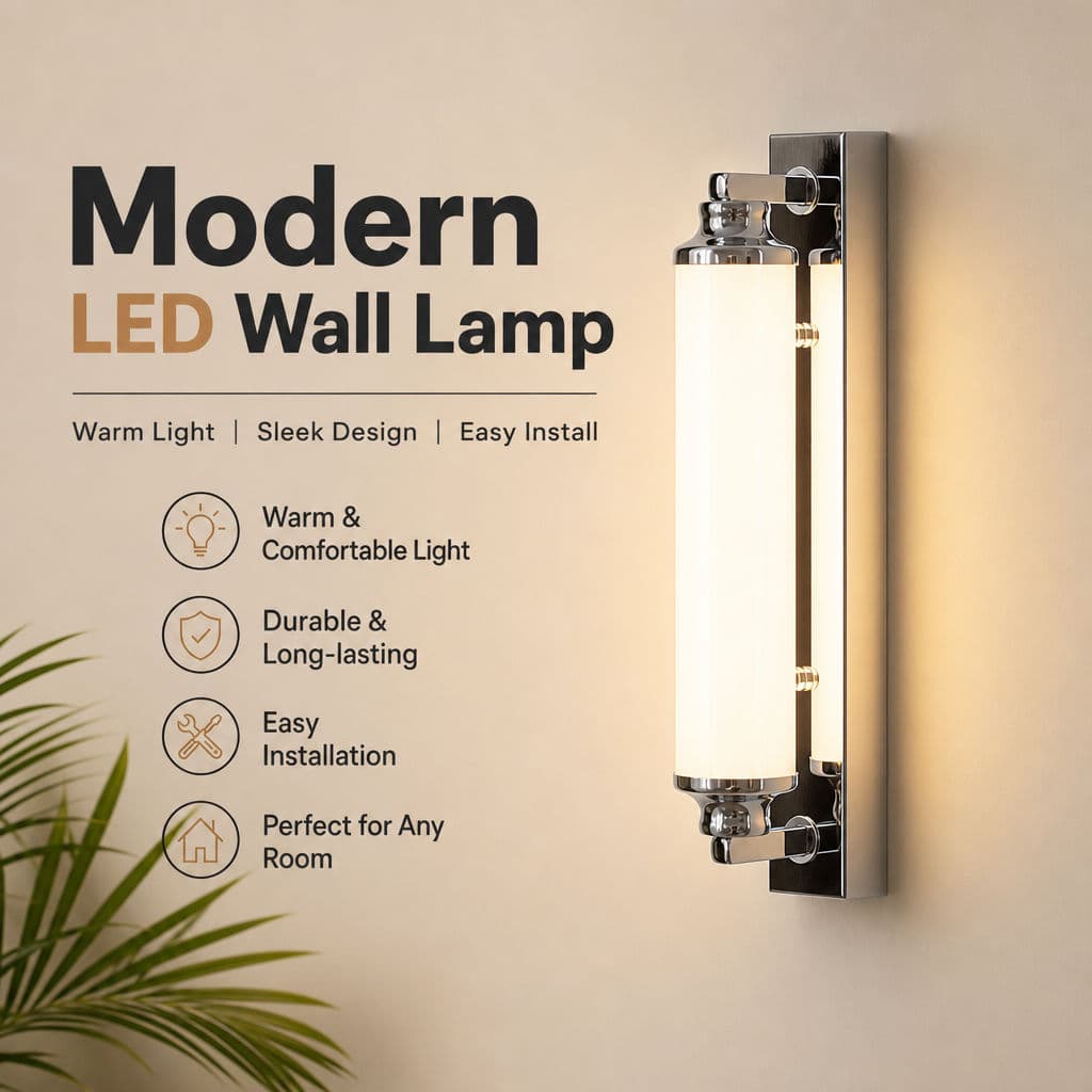 Moderna Lâmpada De Parede LED Quente Tricolor Luz Elegante Design Metal Polido Para Interior Quarto Sala Estar Escadas D