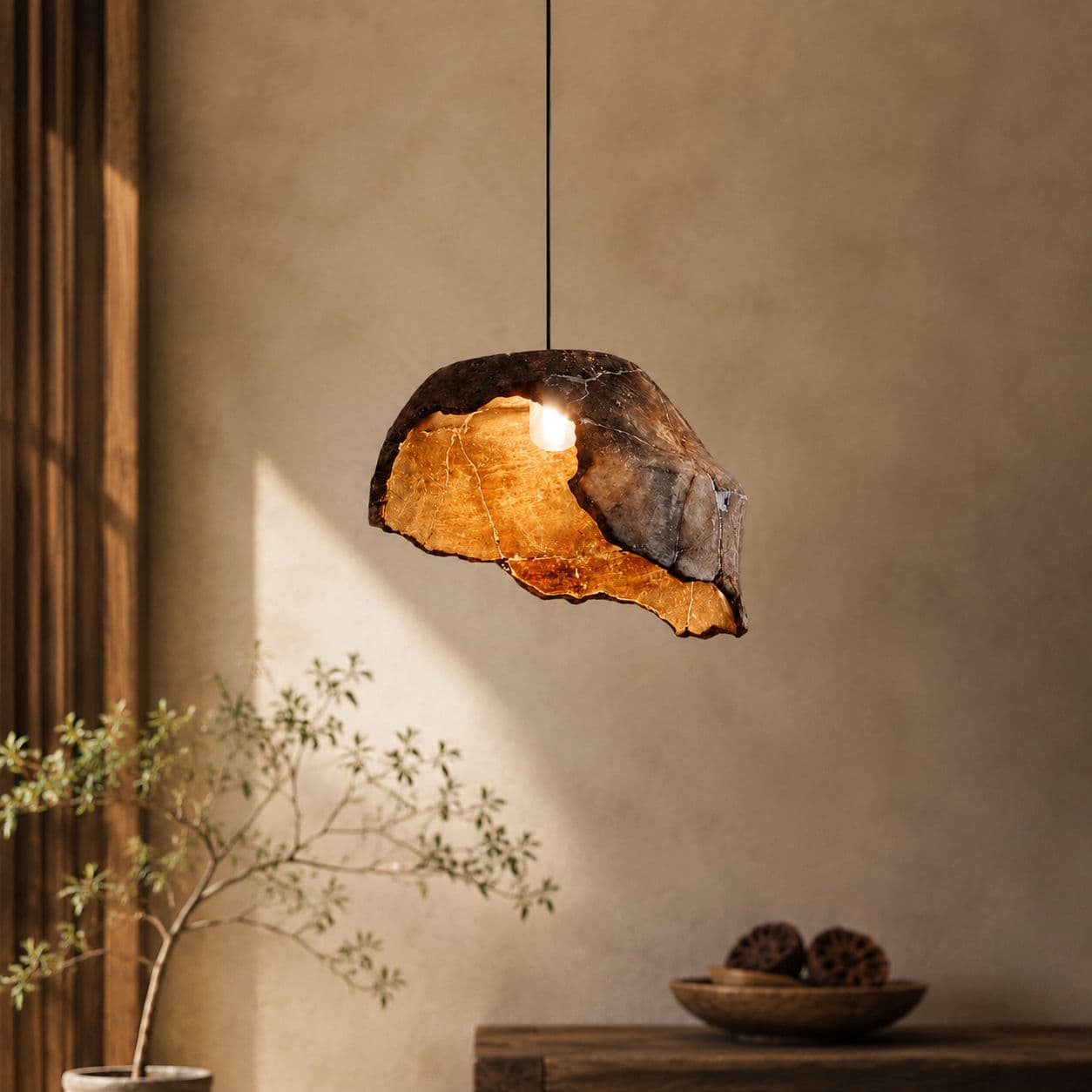 Wabi-Sabi Luz Pendente De Resina Irregular 3000K Lâmpada De Teto Branca Quente Para Jantar Sala De Chá Restaurante Hotel