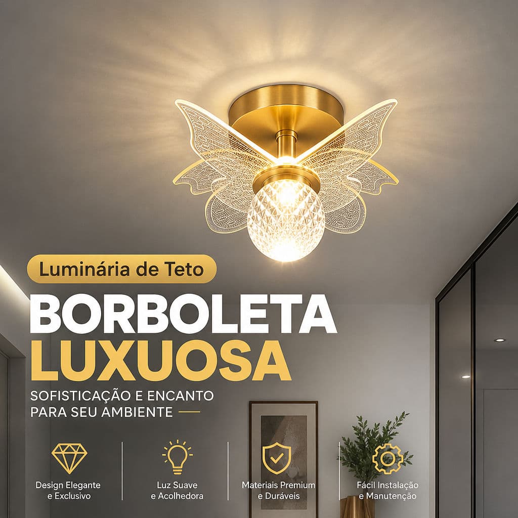 Luminaria De Teto Borboleta Lustre Para Varanda, Luminaria De Teto, lampu Gantung Ruang Tamu