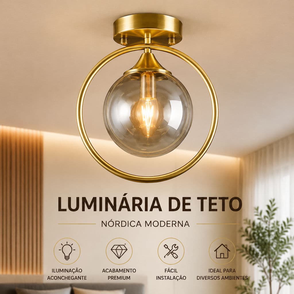 Luminária De Teto Dourada Globo Design Moderno Nórdico Luz De Teto Semi Embutida Para Corredor Quarto